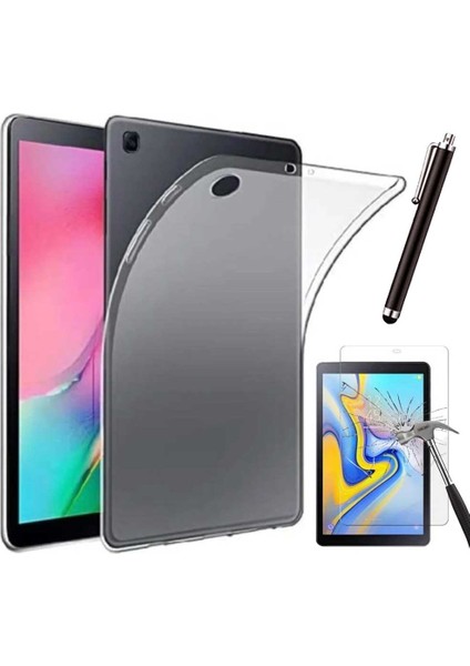 Samsung Galaxy Tab A Sm T510 (2019) Uyumlu Şeffaf Kılıf Cam Kalem Set