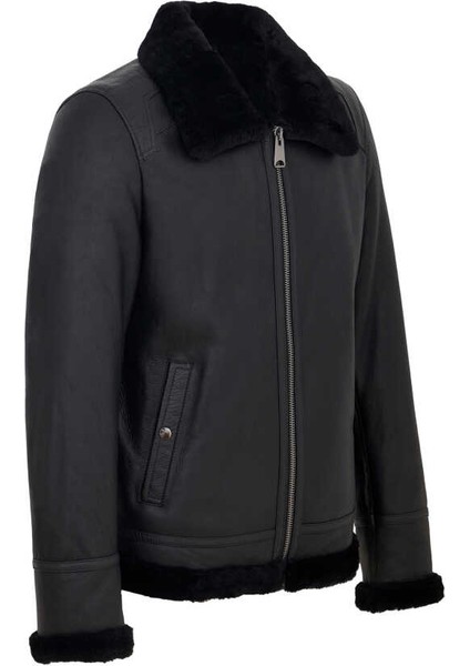 Siyah Hakiki Deri Erkek Hakiki Deri Mont - E23KKM310473-D51 fiyatları