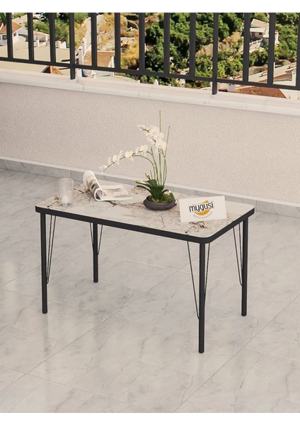 Modern Serisi Bahçe Takımı, Bahçe Mobilyası, Metal Koltuk Takımı - 3+1+1 Sehpalı - Efes Koyu Gri