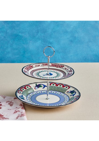 x Ömür Akkor Iznik Katlı Kurabiyelik 26 cm