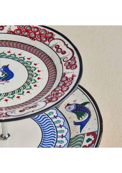 x Ömür Akkor Iznik Katlı Kurabiyelik 26 cm