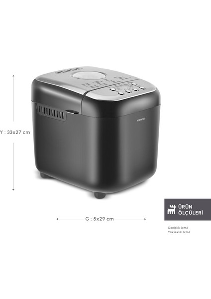 Bake Compact 19 In 1 Çok Fonksiyonlu Reçel, Yoğurt, Hamur Yoğurma ve Ekmek Yapma Makinesi Inox