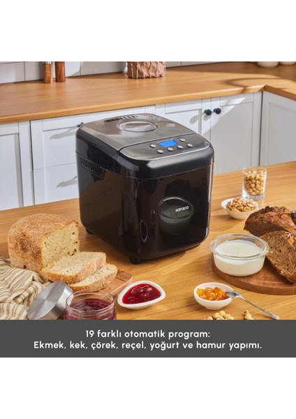 Bake Compact 19 In 1 Çok Fonksiyonlu Reçel, Yoğurt, Hamur Yoğurma ve Ekmek Yapma Makinesi Inox