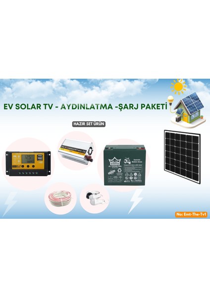 Güneş Enerji Sistem (Tv - Aydınlatma - Cep Telefonu Şarjı - Pc Şarjı)