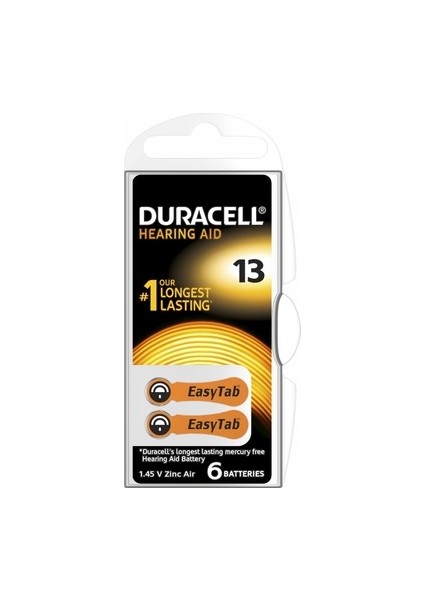 Duracell 13 Işitme Cihazı Kulak Pili 6 Parça Kutu (5131)