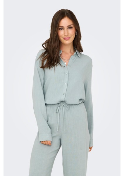 15347208 Onlsıesta Ls Lınen Bl Shırt Pnt Kadın Gömlek