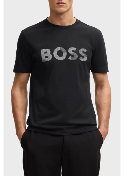 Logolu % 100 Pamuk Regular Fit Bisiklet Yaka T Shirt Erkek T Shirt 50537834 001