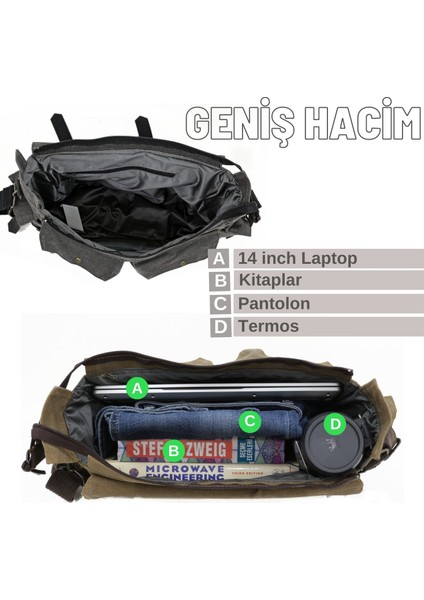 7156 Salaş Suya Dayanıklı Haki Yeşil Omuz Laptop Okul Seyahat Outdoor Çanta fırsatları