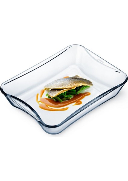 3'lü Fırın Kabı Dikdörtgen Küvet Cam Pişirme Ürünü (1,5lt+2,5lt+3,5lt)