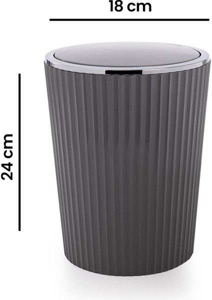 Nely Krom Kaplama Banyo Çöp Kovası - Gri - 6 lt fiyatları