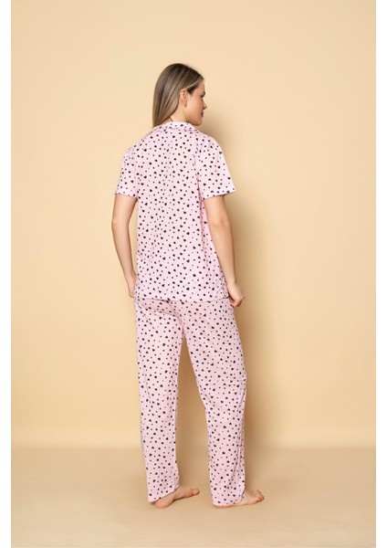 Kadınkalp Desenli Kısa Kol Gömlek Pijama Takımı modelleri