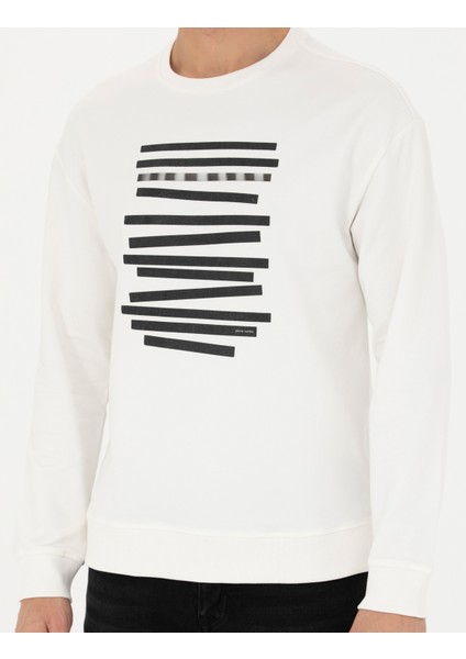 Erkek Ekru Regular Fit Sweatshirt 50273325-VR019