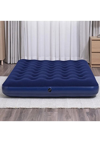 Çift Kişilik Şişme Yatak - 2 Yastık ve El Pompası Hediyeli 203CMX152CMX22CM Kamp & Ev Kullanımı