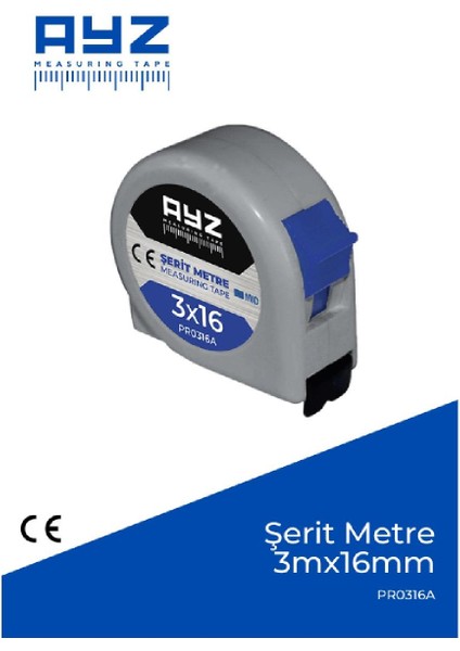 Şerit Metre Şeffaf 3mt x 16MM