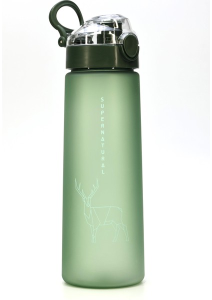 Su Matarası Tritan Geniş Ağız Su Şişesi Luxury Spor Matarası Suluğu Bpasız 730 ml Yeşil 0110