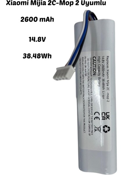 Xiaomi Mijia 2c-Mop 2 Robot Süpürge Batarya 2600mah 38.48wh 14.8v