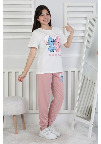Friends Are Forewer Yazılı Kısa Kollu Kız Çocuk Pijama Takımı
