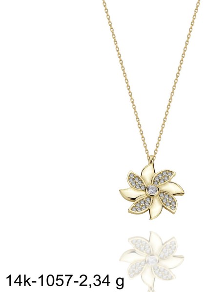 Lilyum Çiçeği Neşesi Çok Güzel 14 Ayar Altın Kolye fiyatları