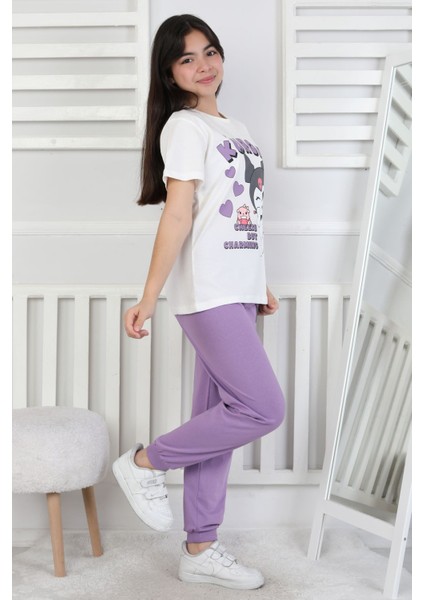 Friends Are Forewer Yazılı Kısa Kollu Kız Çocuk Pijama Takımı