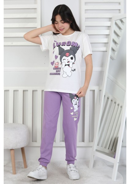 Friends Are Forewer Yazılı Kısa Kollu Kız Çocuk Pijama Takımı modelleri