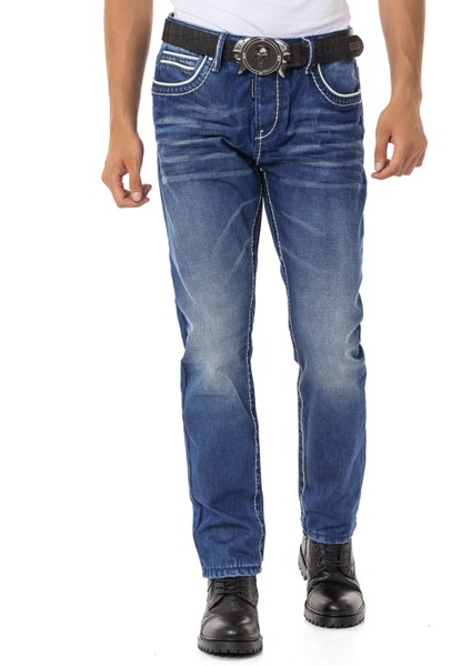 CD148 Yıkanmış Standart Kesim Mavi Erkek Kot Pantolon fiyatları
