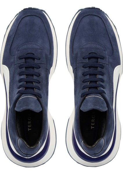 Lacivert Hakiki Süet Deri Erkek Sneaker - E24I1AY56713-D44 indirimleri