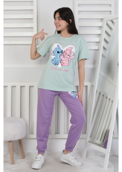 Friends Are Forewer Yazılı Kısa Kollu Kız Çocuk Pijama Takımı