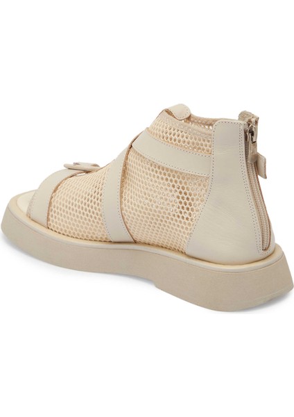 Bej Deri-Tekstil Kadın Sandalet - K24Y1SN67109-A25 fiyatları