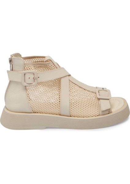 Bej Deri-Tekstil Kadın Sandalet - K24Y1SN67109-A25 modelleri