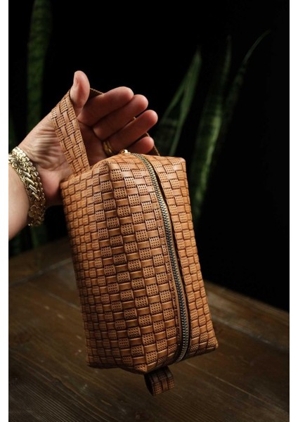 Dopp Kit Dallas - Hasır Örgü Baskılı Zarif El Çantası fiyatları