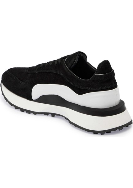 Siyah Hakiki Süet Deri Erkek Sneaker - E24I1AY56713-A01