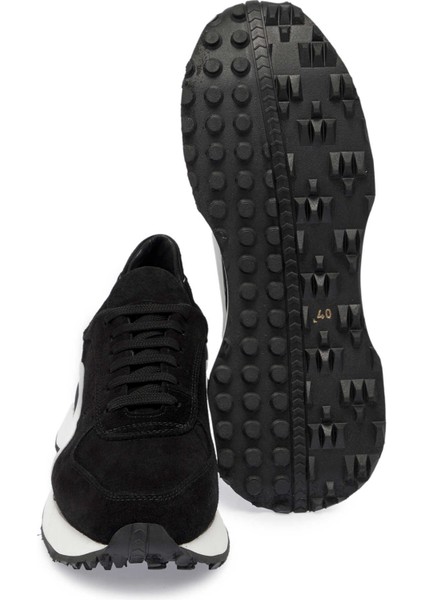 Siyah Hakiki Süet Deri Erkek Sneaker - E24I1AY56713-A01