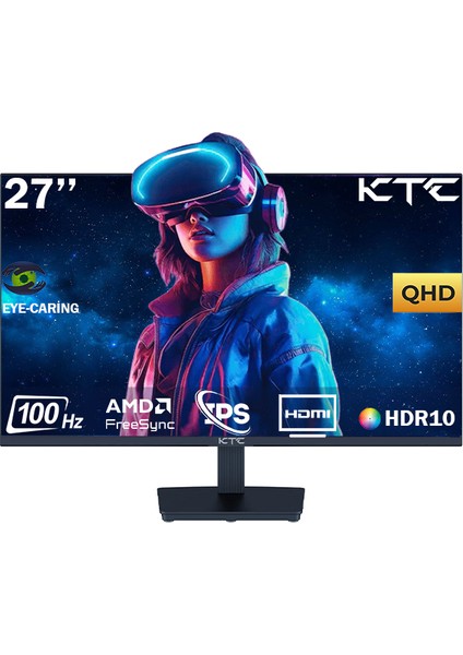 H27T27 27" 100 Hz (HDMI + Dısplay Port ) 2560×1440 Freesync WQHD IPS Flat Monitör