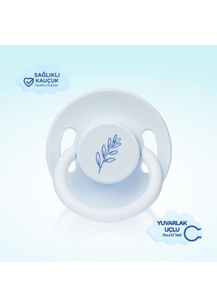 Pure Yuvarlak Uçlu Kauçuk Emzik No:1 - MAVİ