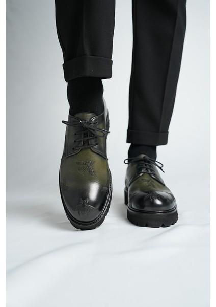 Bee Model Natural Deri Nakışlı Casual Ayakkabı indirimleri