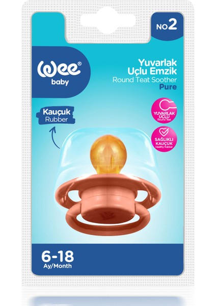 Pure Yuvarlak Uçlu Kauçuk Emzik No:2 - SOMON fırsatları