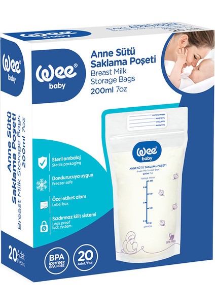 20'li Anne Sütü Saklama Poşeti