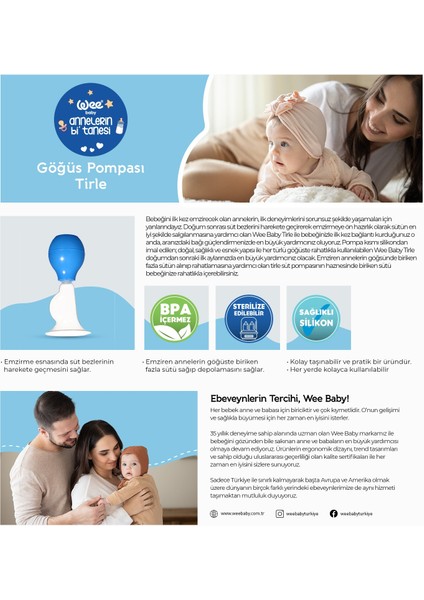 Silikon Göğüs Pompası Tirle - MAVİ