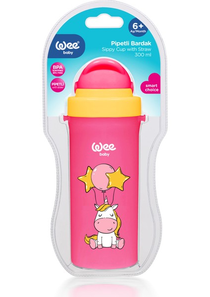 Pipetli Bardak 300 ml - PEMBE