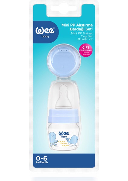 Mini PP Alıştırma Bardağı Seti 30 ml - MAVİ