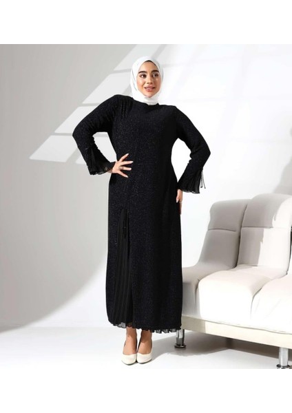 Linda Kadın Büyük Beden Simli Astarlı Anne Abiye Elbise fiyatları
