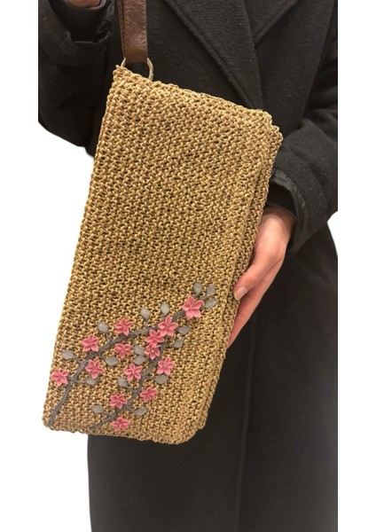El Işi Iğne Oyası Detaylı Clutch El Çantası