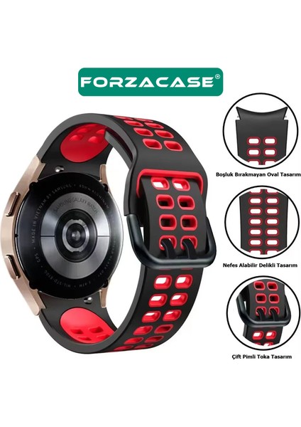 Samsung Watch 6 Classic 47MM ile Uyumlu Çift Renk Delikli Silikon Kordon Kayış - FC1049 fiyatları