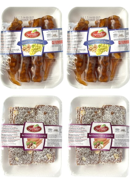 Cevizli Sucuk 300 gr ve Fındıklı Cezerye 300 gr 4'lü Karma Paket