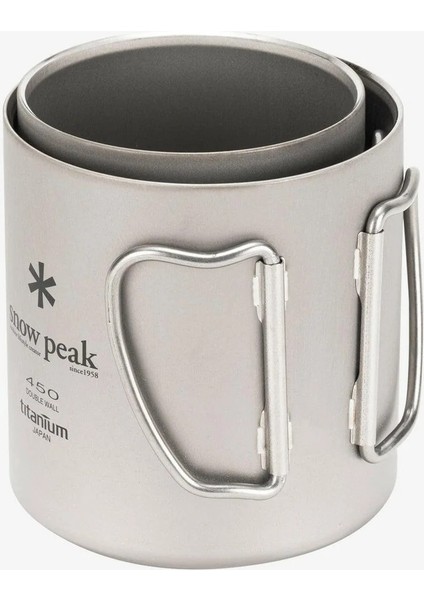Ti-Double 450 Mug, Titanyum Çift Cidarlı Kamp Kupası, Ultra Hafif, 450 ml