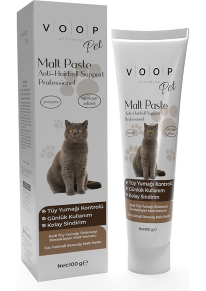 Pet Malt Paste Kedi Tüy Yumağı Önleyici Macun - Anti Hairball Support | 100 gr modelleri