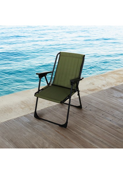 Katlanır Plaj Sandalyesi - Yeşil - 79X42 cm
