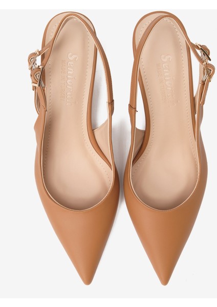 Taba Cilt Çift Tokalı Kadın Topuklu Ayakkabı fiyatları