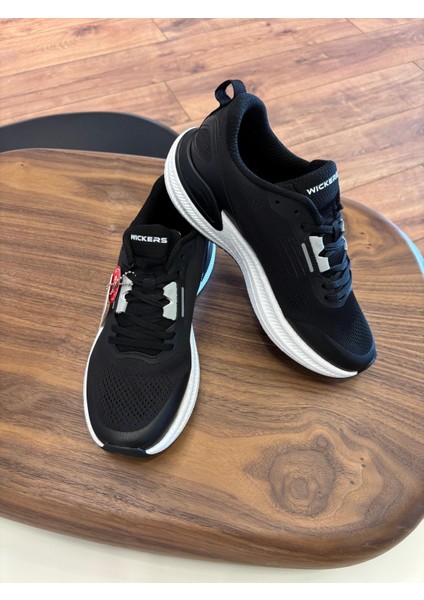 Wıkers Siyah Detaylı Fileli Triko Erkek Ayakkabı Sneakers - Erkek Spor Ayakkabı