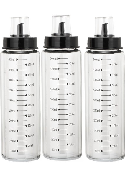 401354 3lü Kapaklı Ölçekli Cam Yağlık Sirkelik Yağdanlık 500ML modelleri